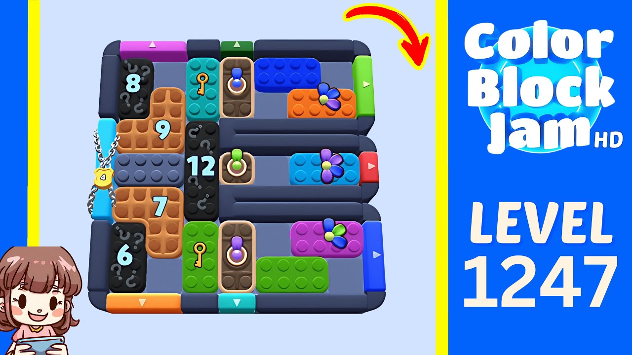 Color Block Jam Level 1247 Solution Walkthrough