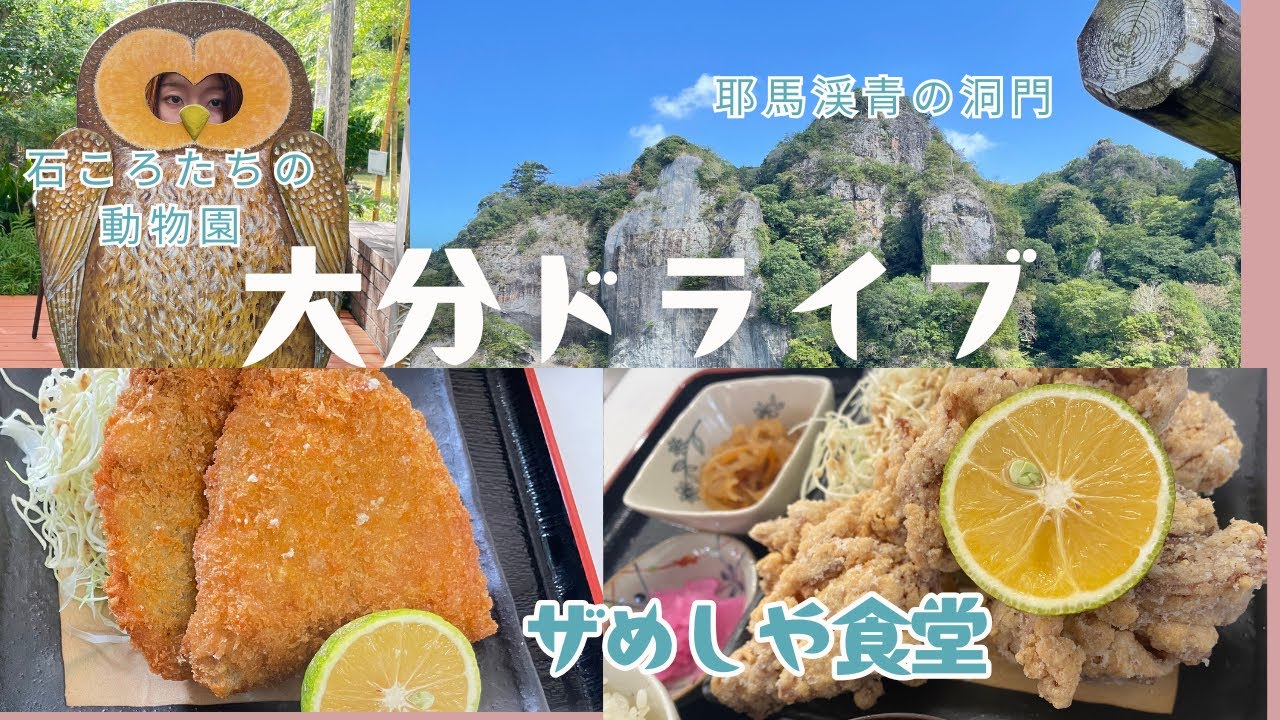 【65歳おひとり大分移住生活】アートペイント石ころたちの動物園では沢山の生き物のオンパレードでした。緑映える耶馬渓青の洞門と男飯ザ・めしやでガッツリ！
