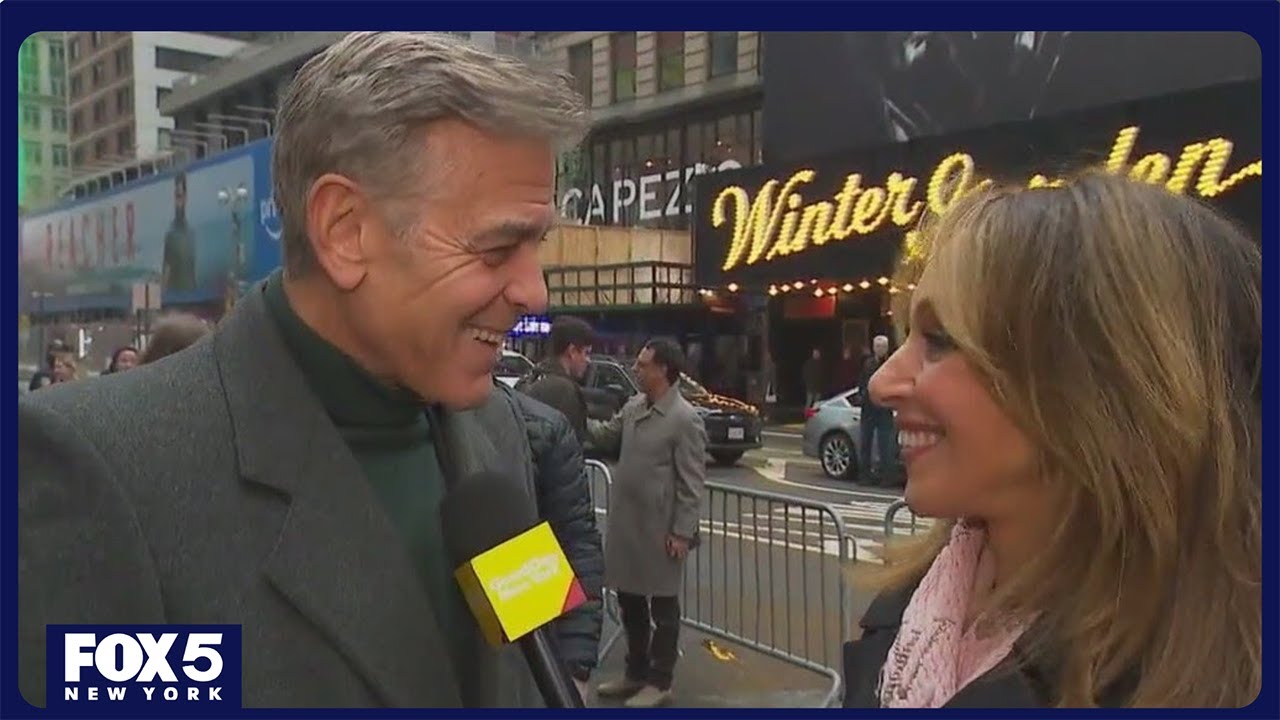Rosanna Scotto ambushes George Clooney for Times Square interview