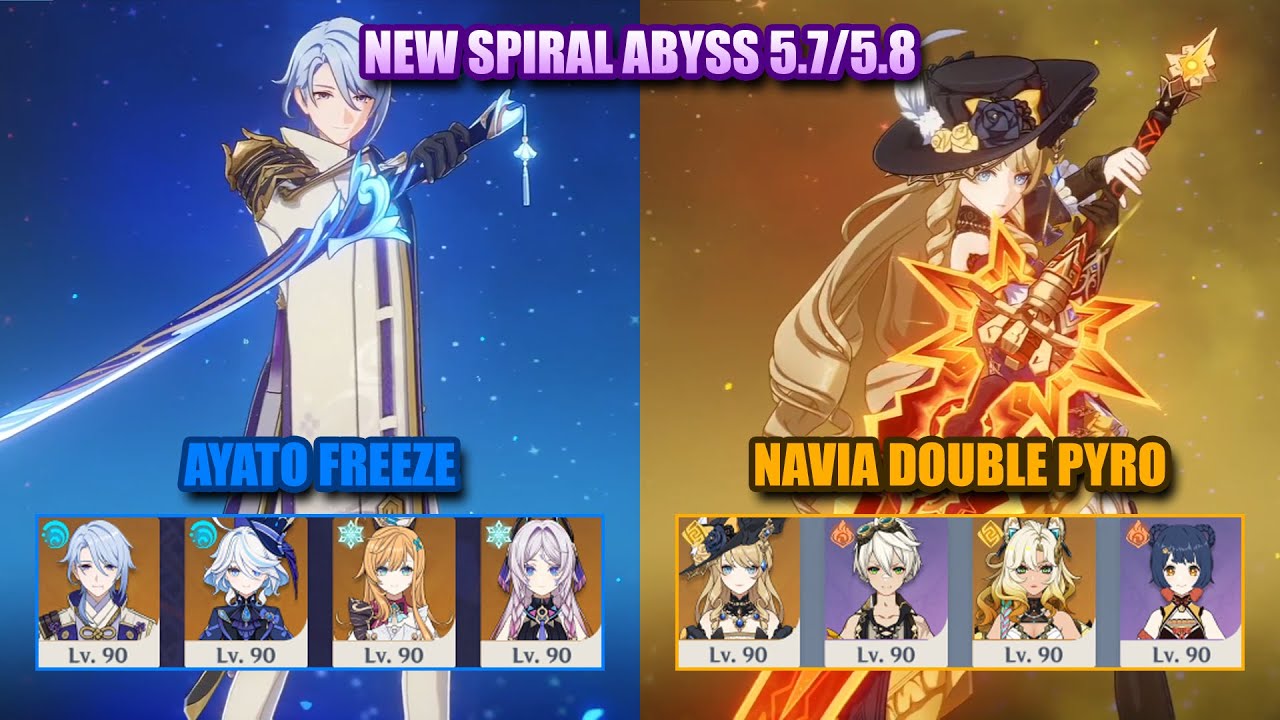 NEW Spiral Abyss 5.7/5.8 | Ayato Freeze & Navia Double Pyro | Genshin Impact