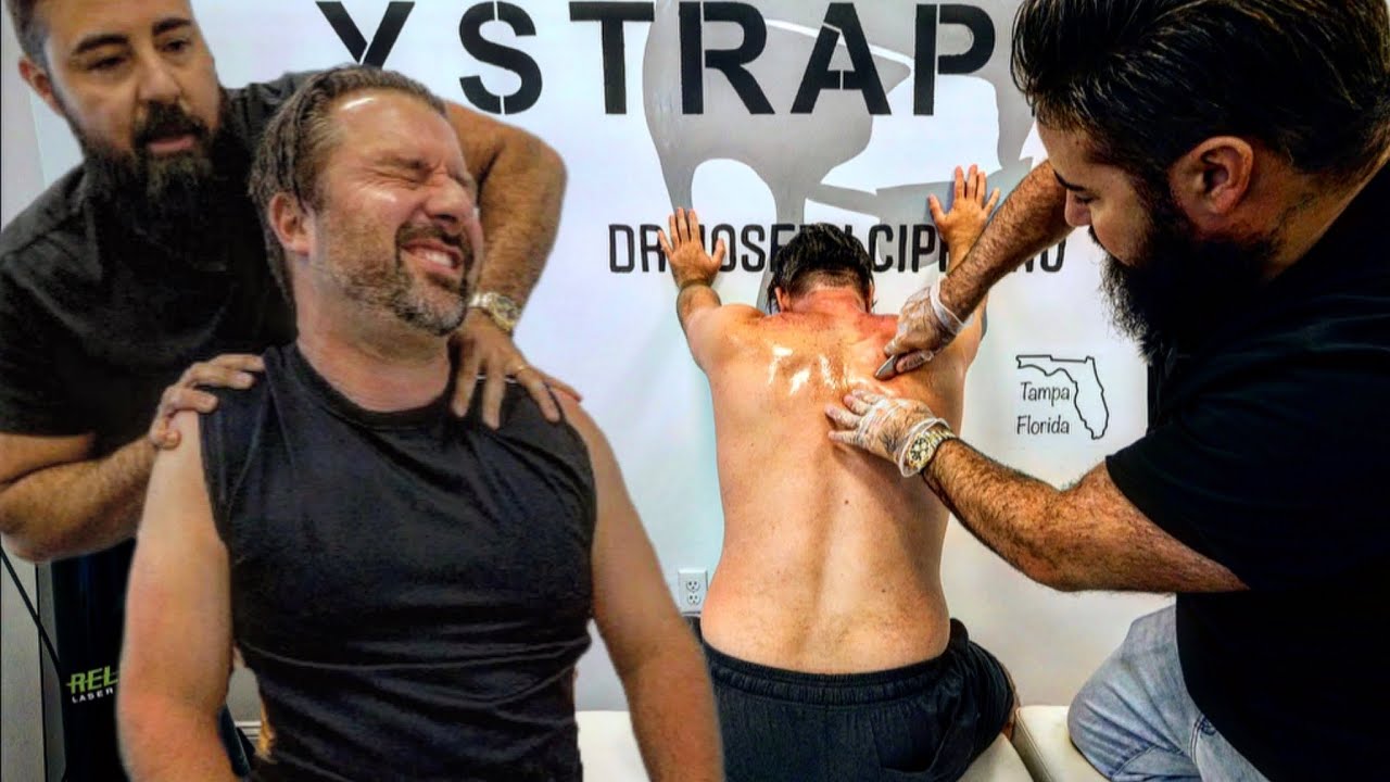 What Came OUT OF HIS BACK 😱😳 During Scraping & Chiropractic Adjustment?