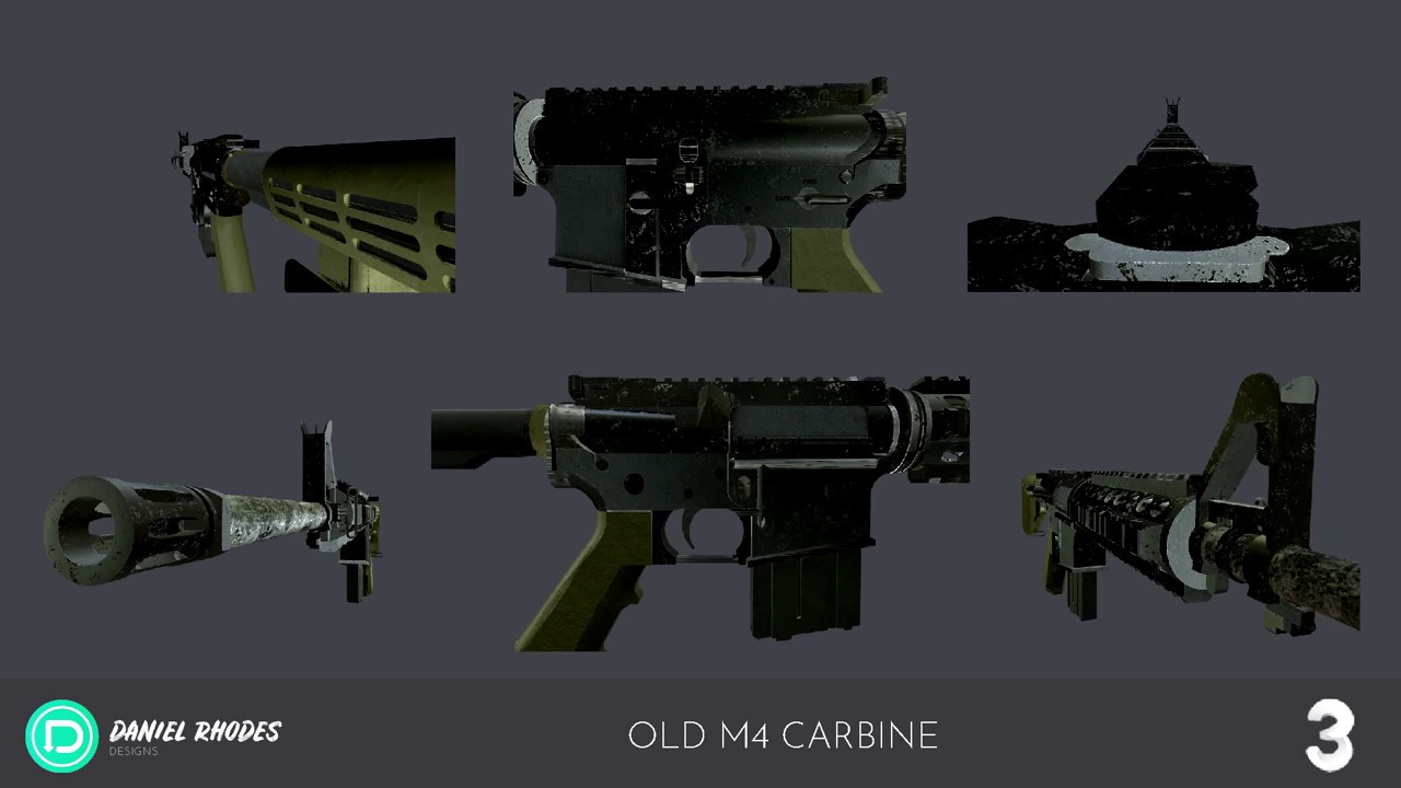 Creating a colt m4a1 carbine - 3d modelling design process
