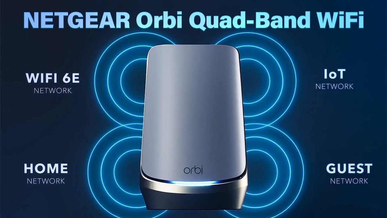 NETGEAR Orbi Quad-Band WiFi 6E Mesh System | Coverage up to 9,000 sq. ft, 200 Devices