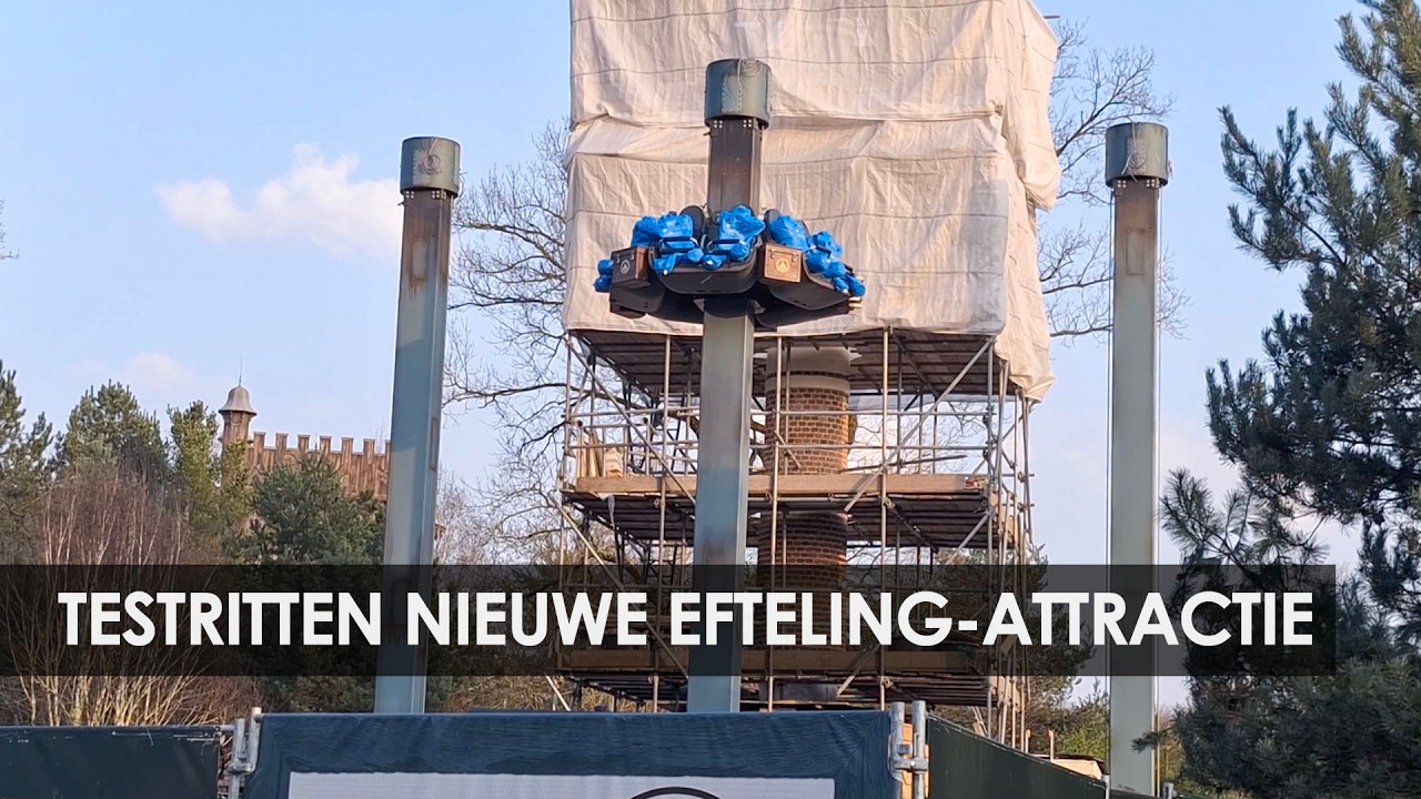 Eerst testritten: Efteling test nieuwe attractie Hooghmoed (freefall towers)