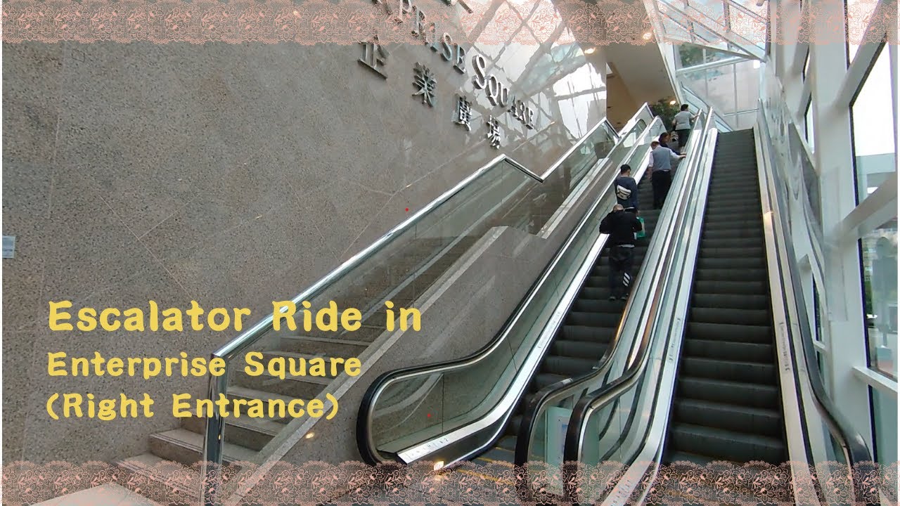 4 Escalator Tour in Hong Kong Business Center Right Wing: Upward & Downward Multi-Level Views