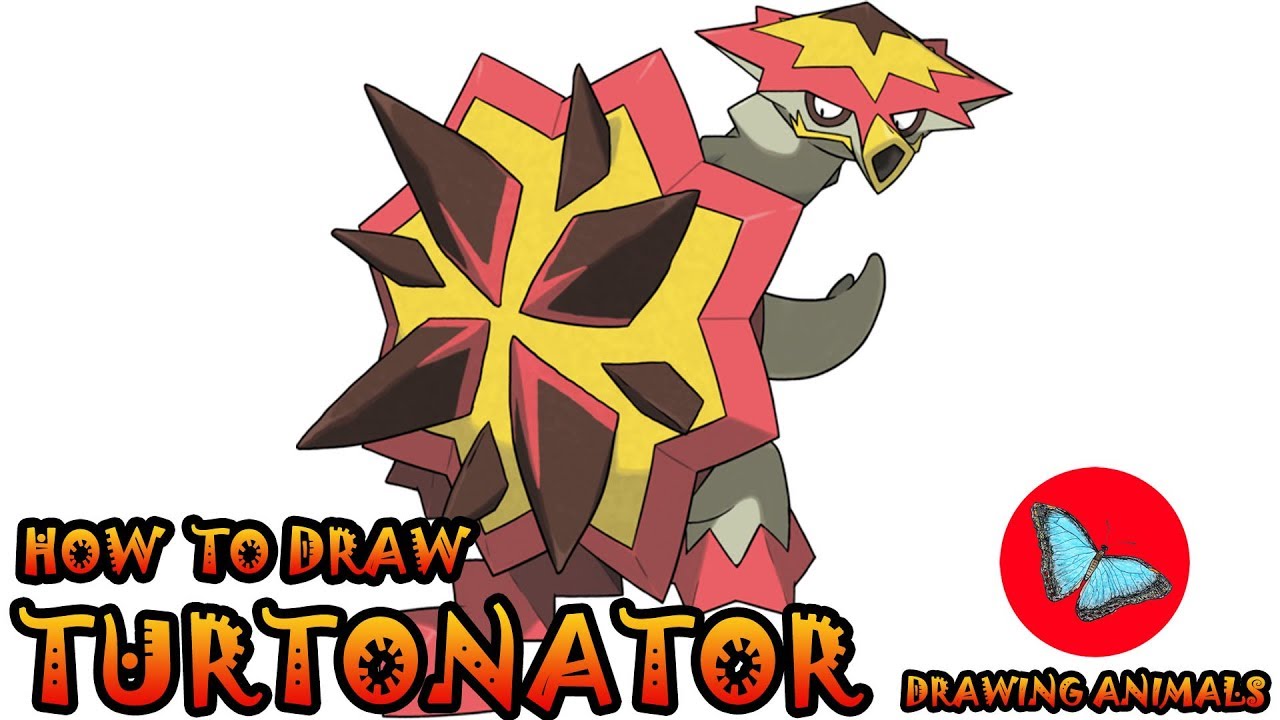 How To Draw Turtonator Pokemon | Drawing Animals