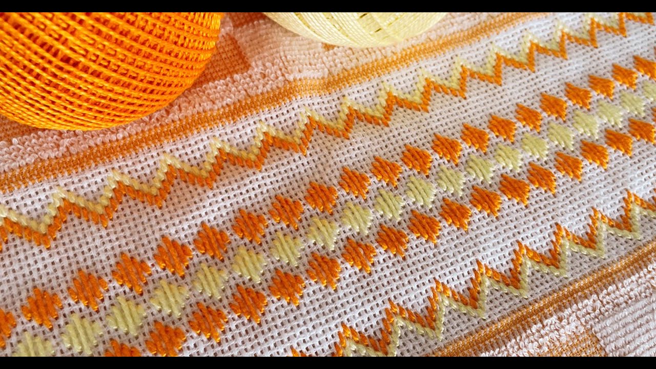 #153 Ponto Reto fácil em pano de copa #pontoreto #bargello