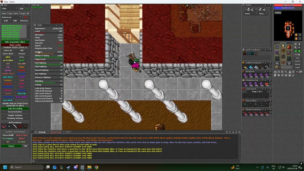 Tibia OtclientV8 Bot English Tutorial Cavebot