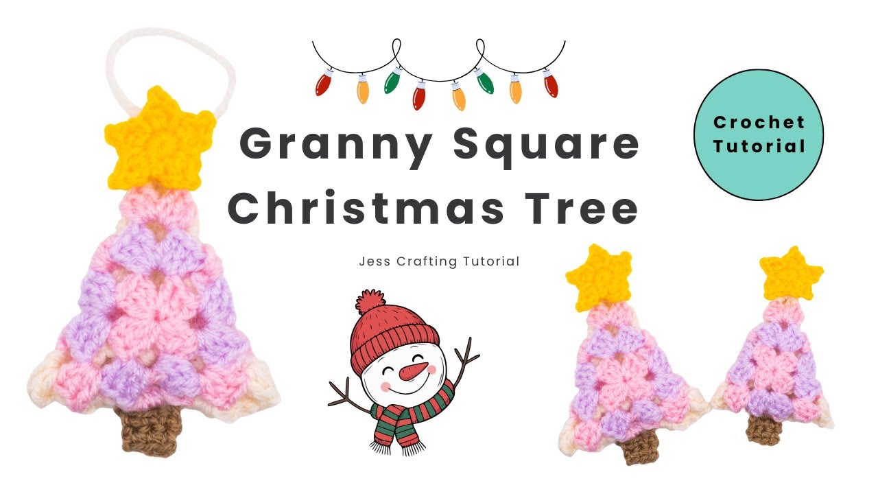 Crochet Granny Square Christmas Tree Tutorial - How to Crochet - Free Pattern - Step by Step
