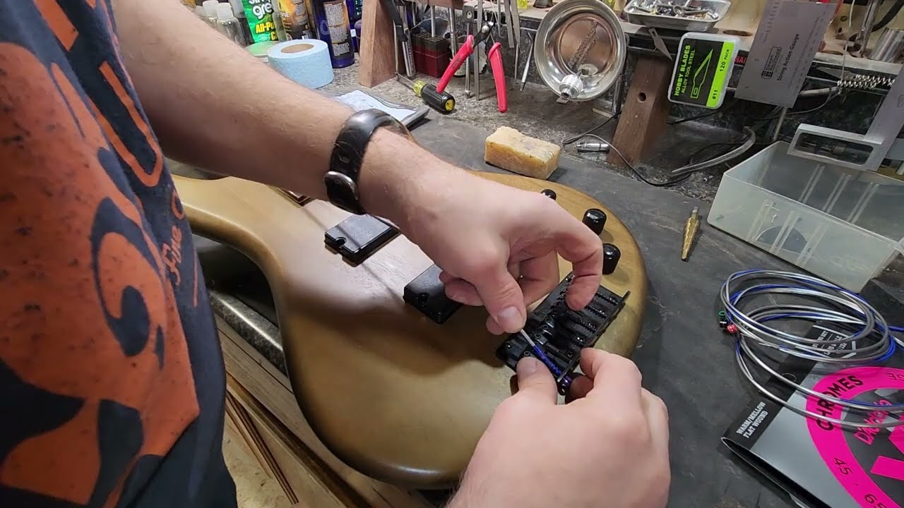 6 string Ibanez bass guitar fretted to fretless conversion.