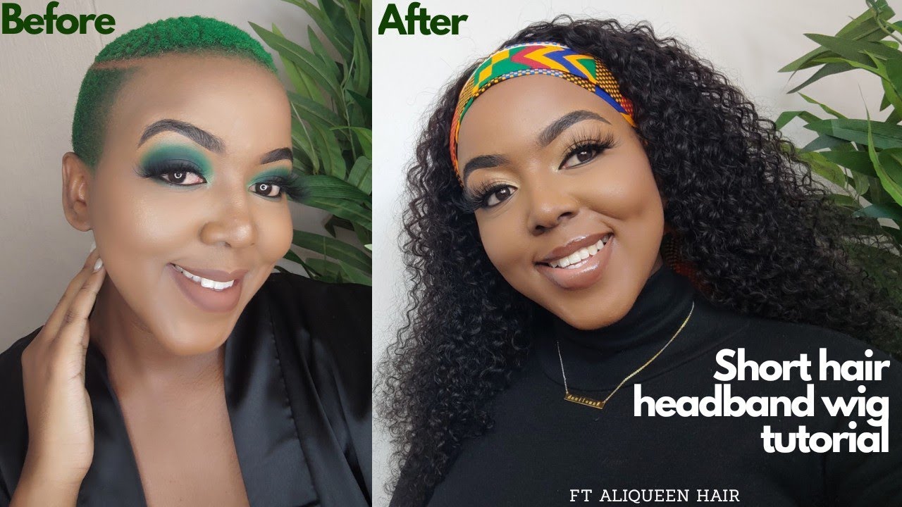 The perfect headband wig for short hair, no edges needed ft Aliqueen hair| South African YouTuber