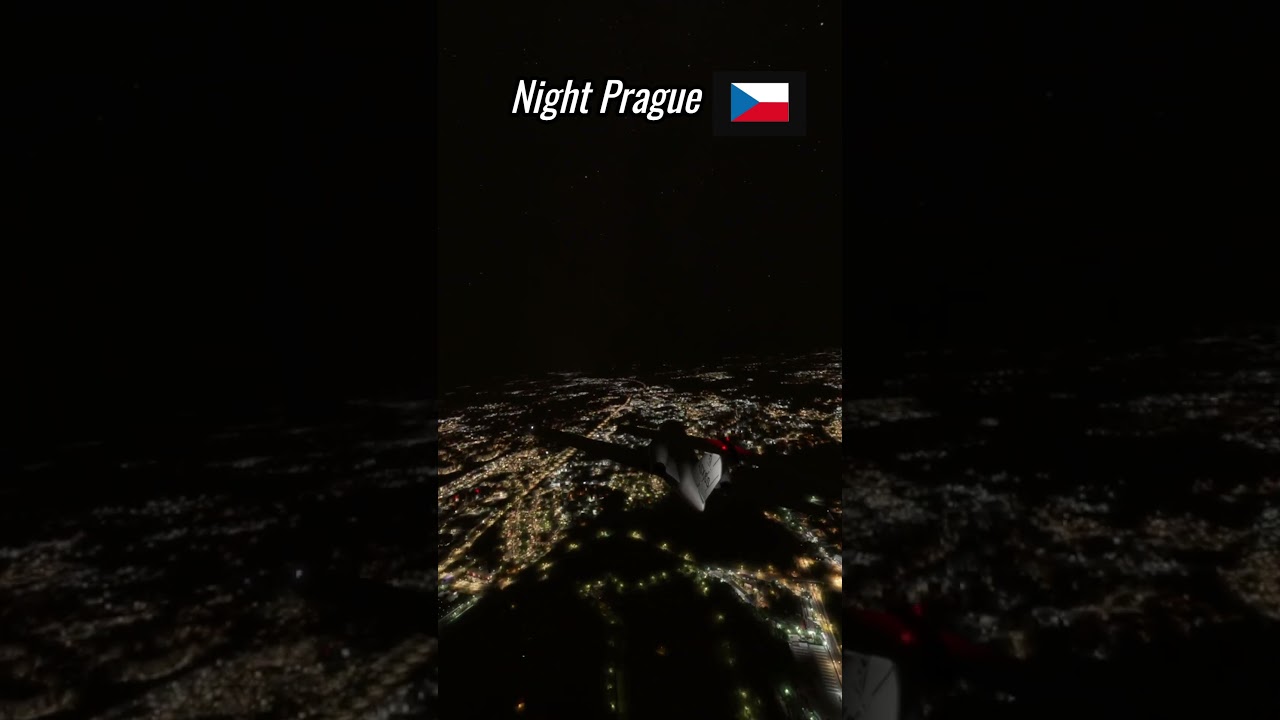 Night PRAGUE  From Above ✈️ Stunning Aerial Flight!