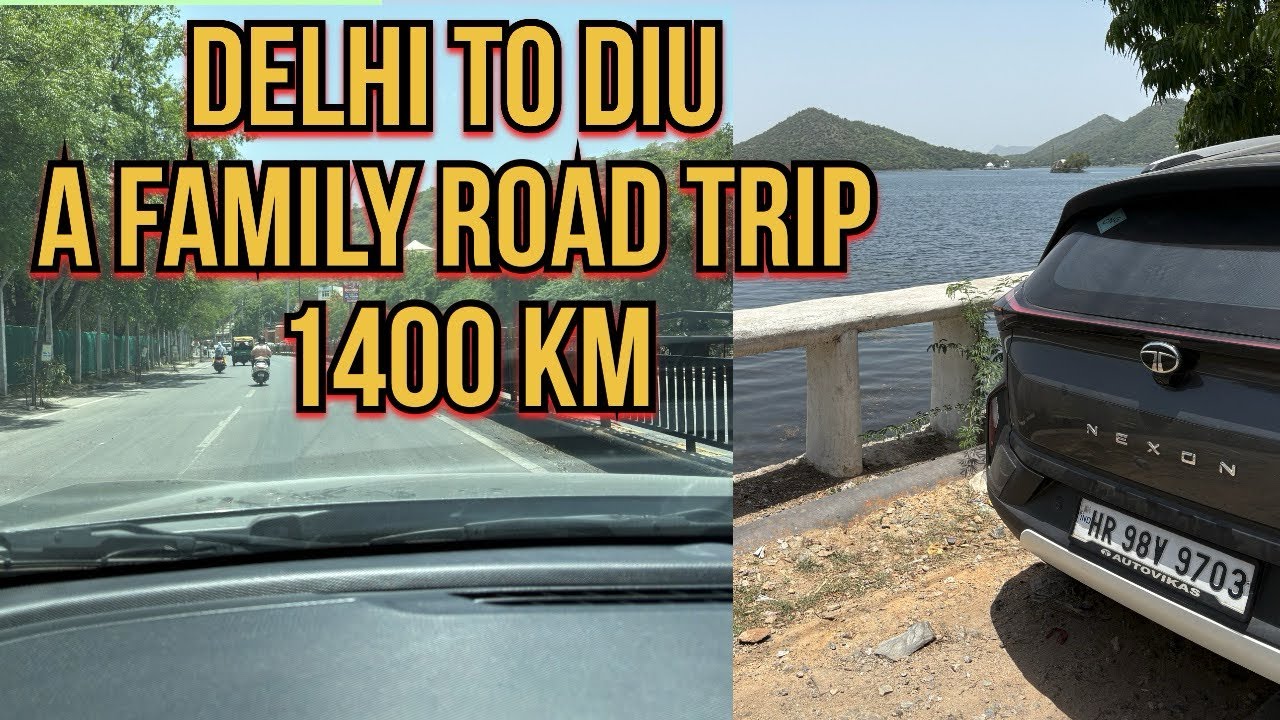 DELHI TO DIU ROAD TRIP WITH FAMILY||| VIA UDAIPUR ON NEXON 1.2 LTR CNG CAR🚙||😱😱1400 KM| BUDGET TRIP