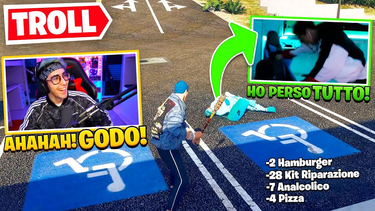 TROLLO ZBLITO MENTRE E' IN LIVE (ROMPE LA SEDIA)