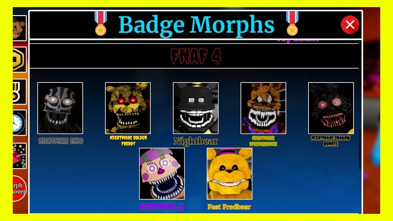 FNAF 4 MULTIVERSE RP ВСЕ ЗНАЧКИ Roblox
