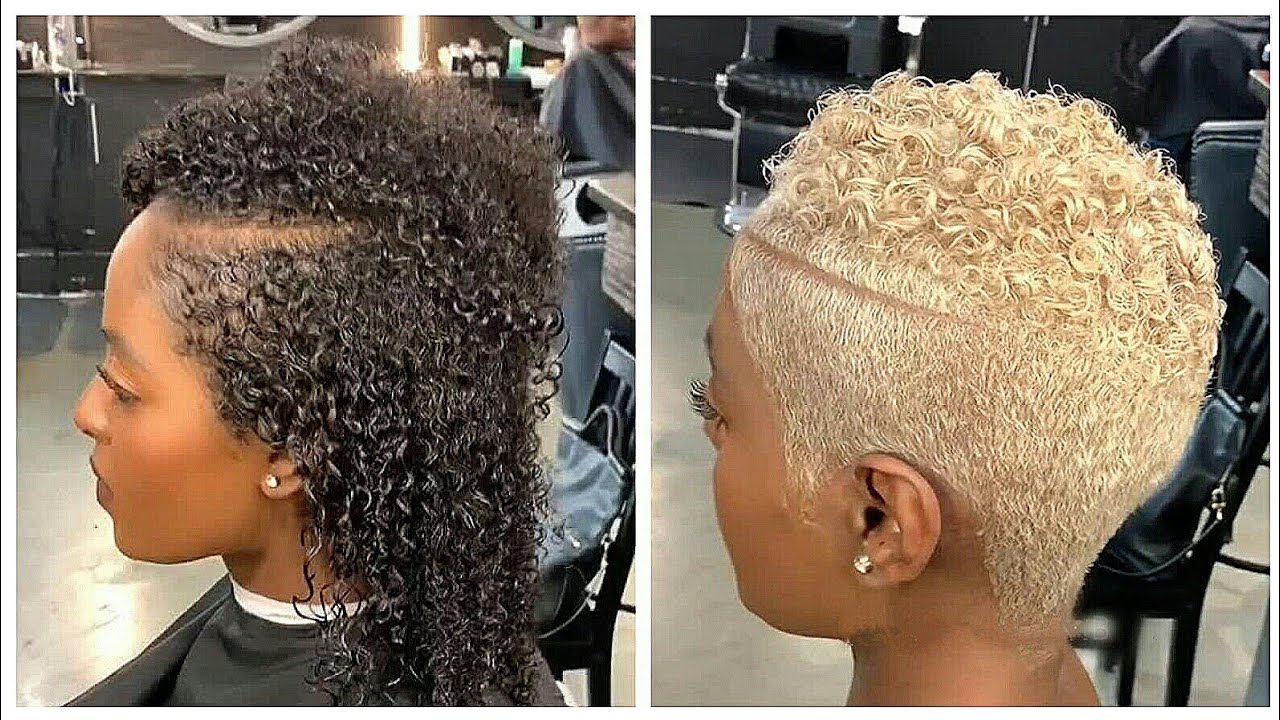 Short Platinum Blonde / White Hairstyles For Women | Afro Haircut