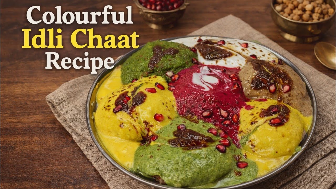 Holi Special 100% natural colours wali rainbow Oats Veg Idli chaat || No chemical Just kitchen magic
