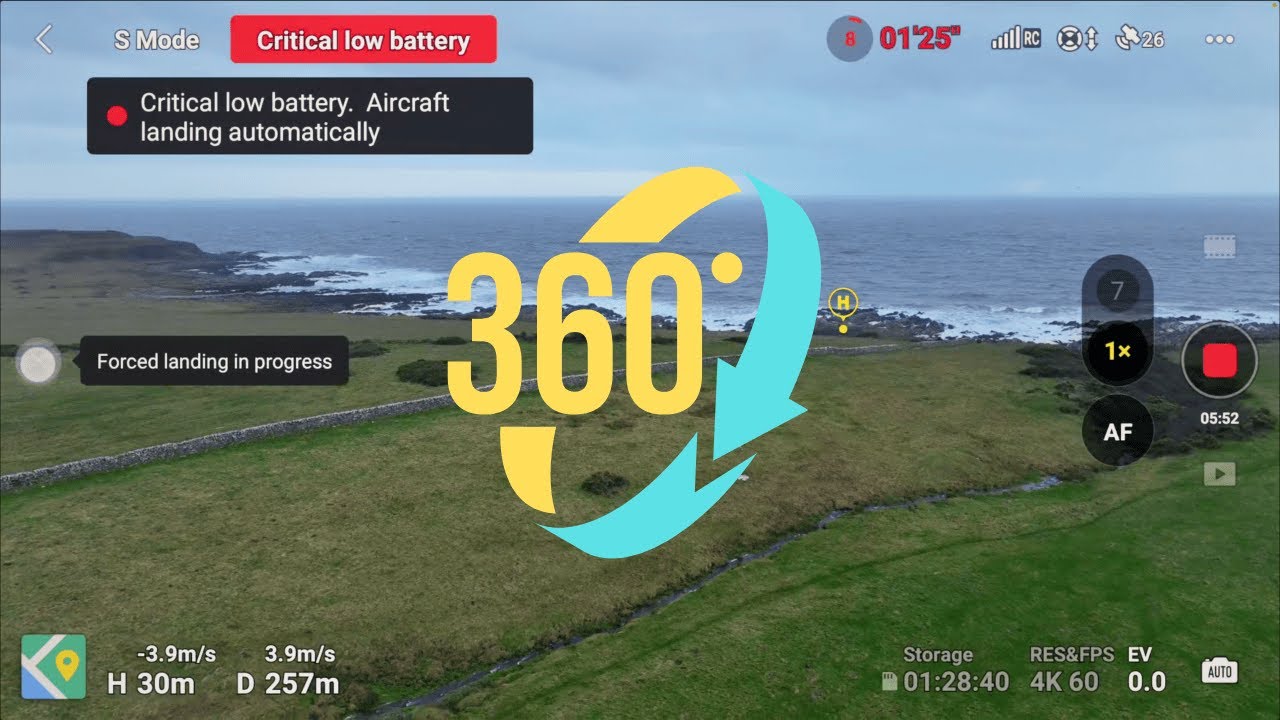 360° Video   Drone Fails to Return to Home Because of Forced Landing