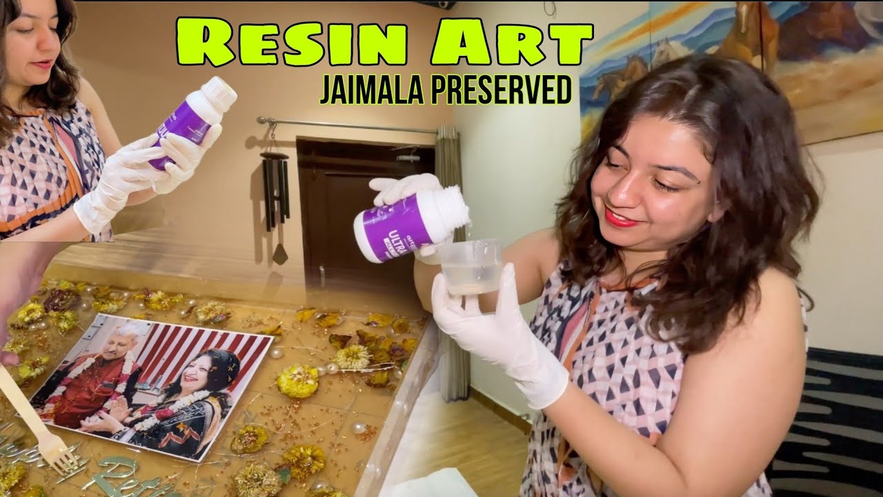 DIY Resin Art by Wifey ♥️| PRESERVED WEDDING JAIMALA #resin #art #photoframe  @SULABHGUGNANI