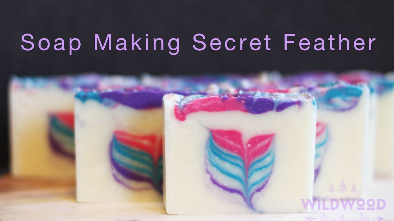 Cold Process Soap Making-Secret Feather Swirl (Second Attempt) for March Soap Challenge