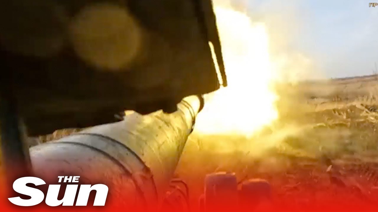 Pro-Russian military blast Ukrainian position in Donetsk with tanks