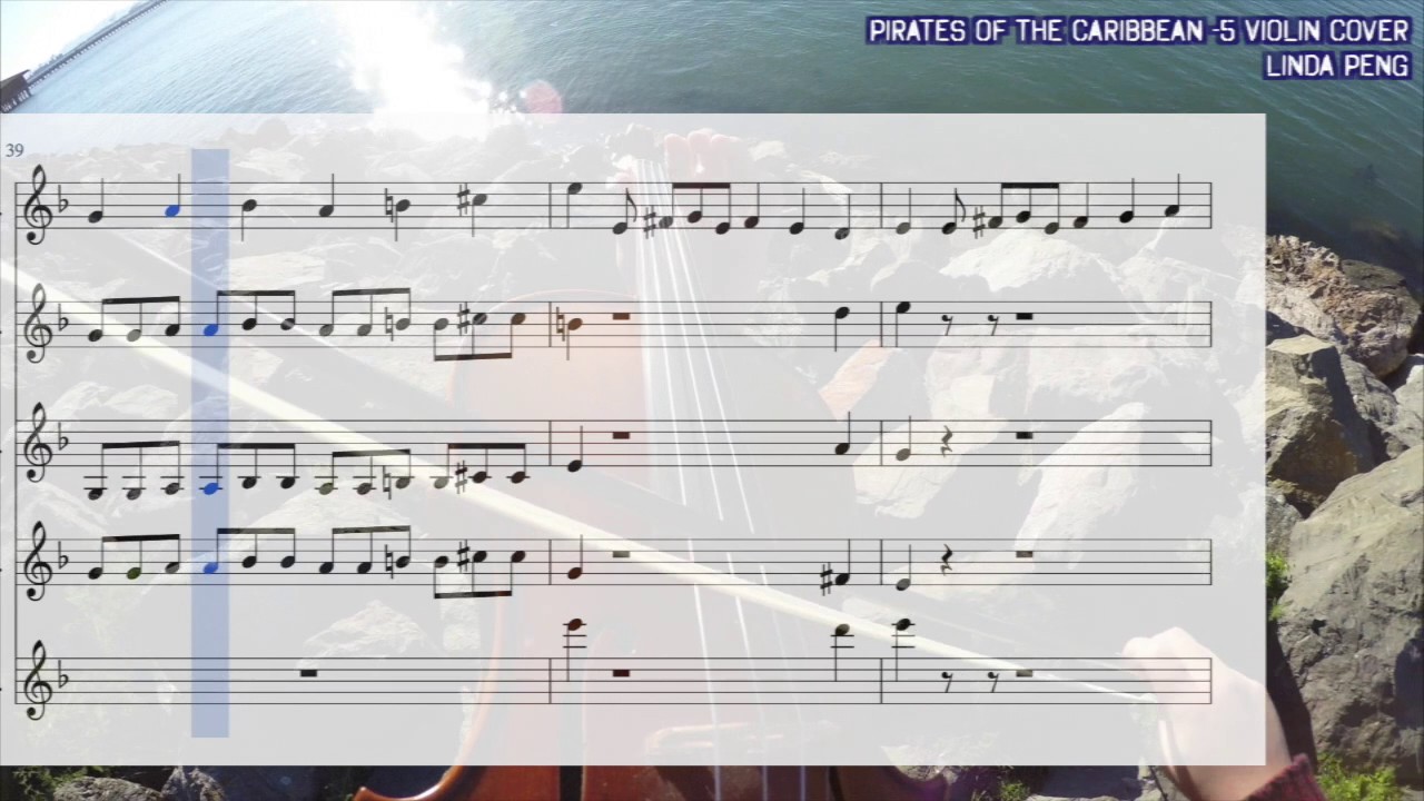 Pirates of the Caribbean (5 Violin Cover w/ Sheet Music)