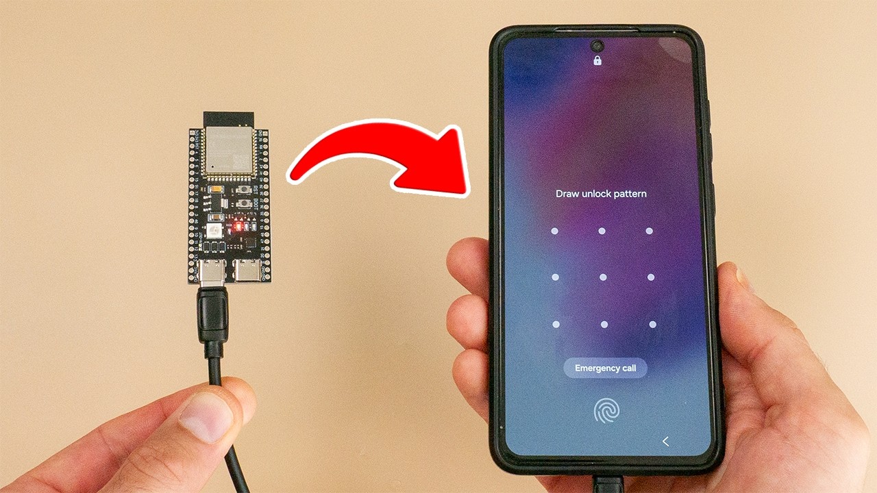 Hack or Magic? 😱 How an ESP32 Actually Unlocks a Locked Phone Through USB