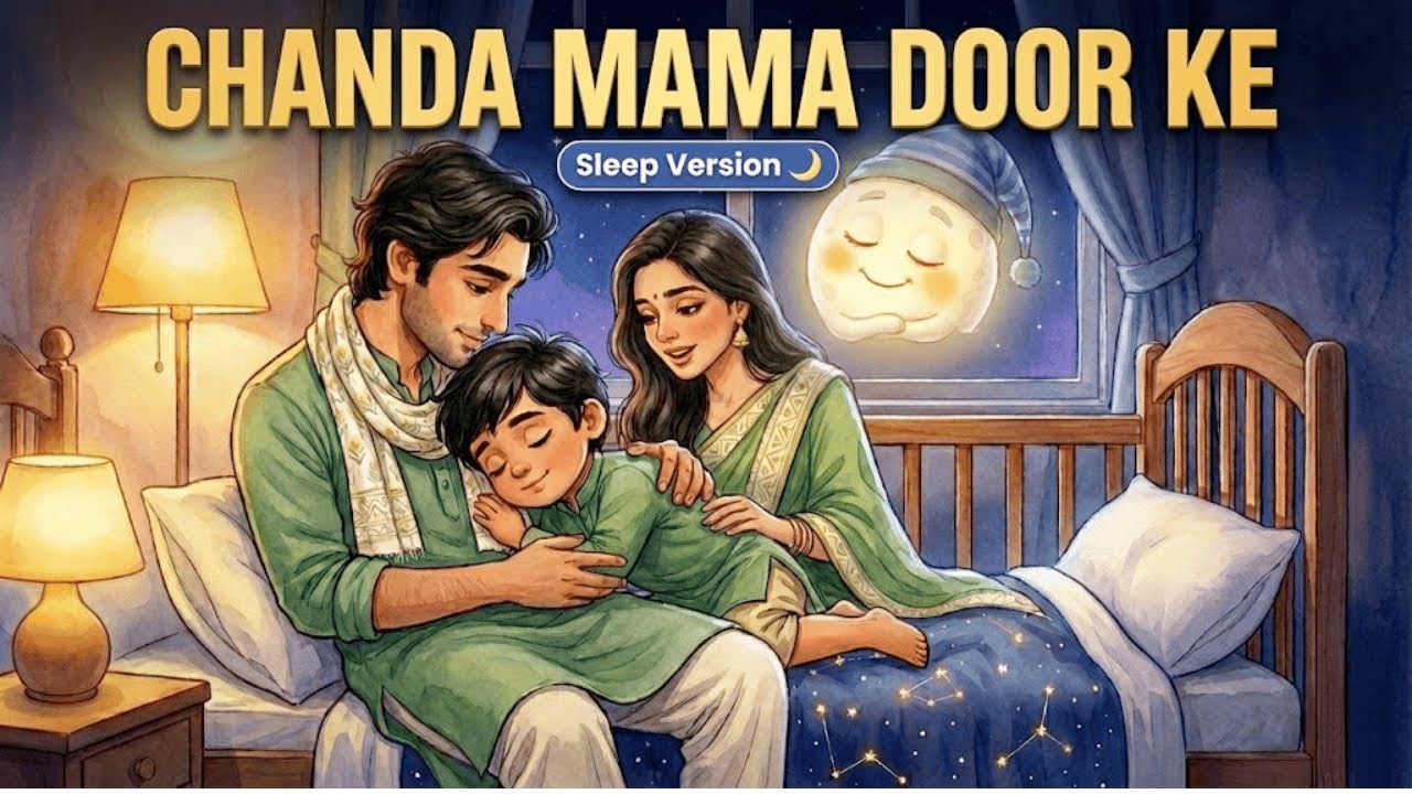 Chanda Mama Lori 🌙 | Full Hindi Lullaby for Baby Sleep | Papa Rhymes