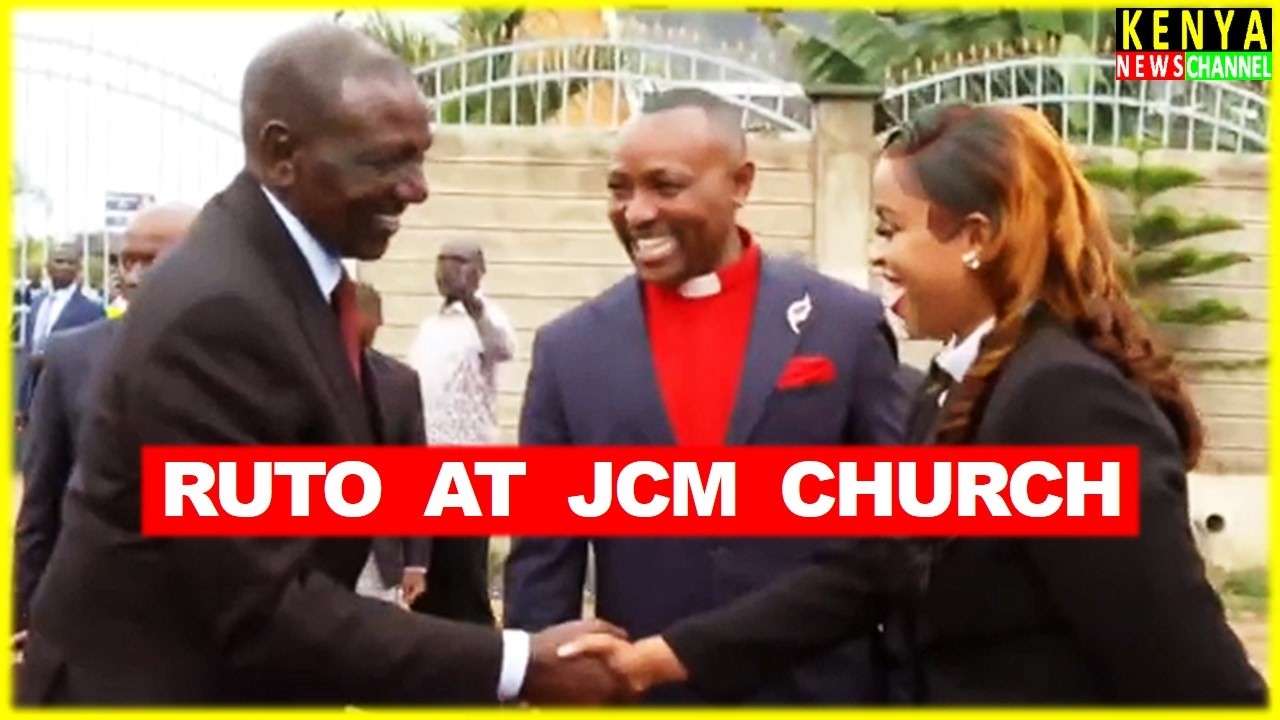 See how Ruto was received at JCM Church by Bishop Ben Kiengei