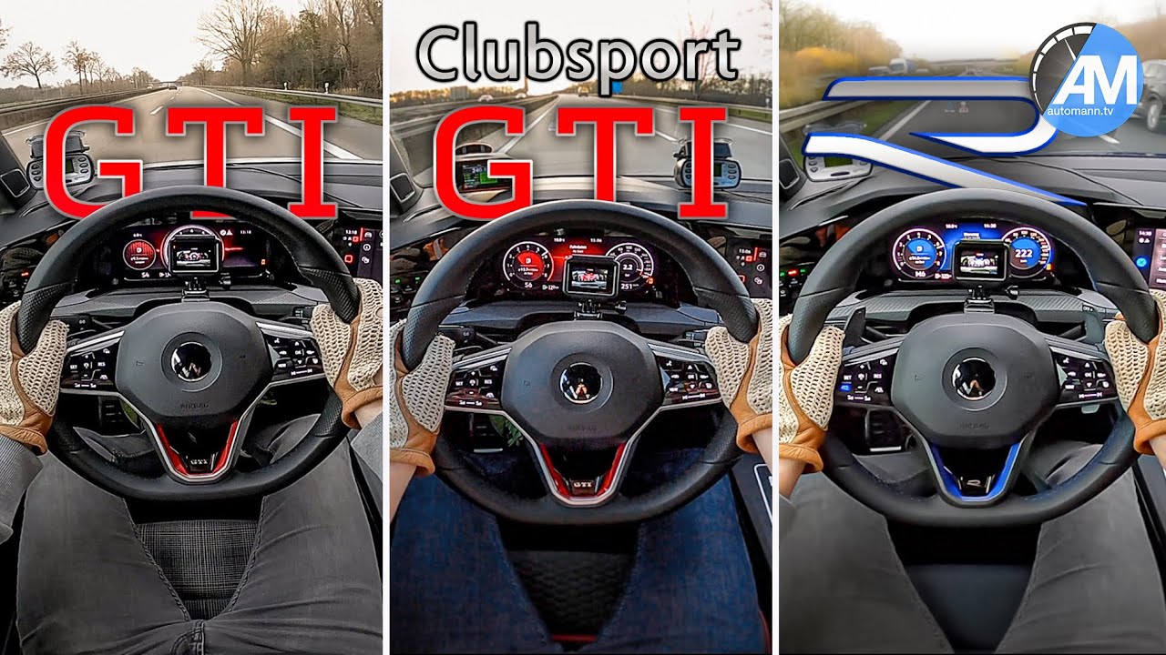 Golf 8 R vs. GTI Clubsport vs. GTI | 0-100 & 100-200 km/h acceleration🏁 | by Automann