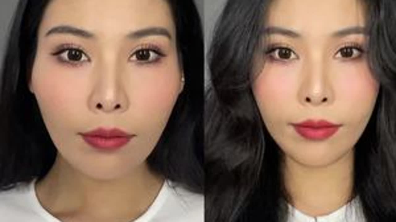 修容越狠越能显脸小？我这种真性的高颧骨、太阳穴凹陷的脸型你试试！#八字刘海 #发型 #美妆