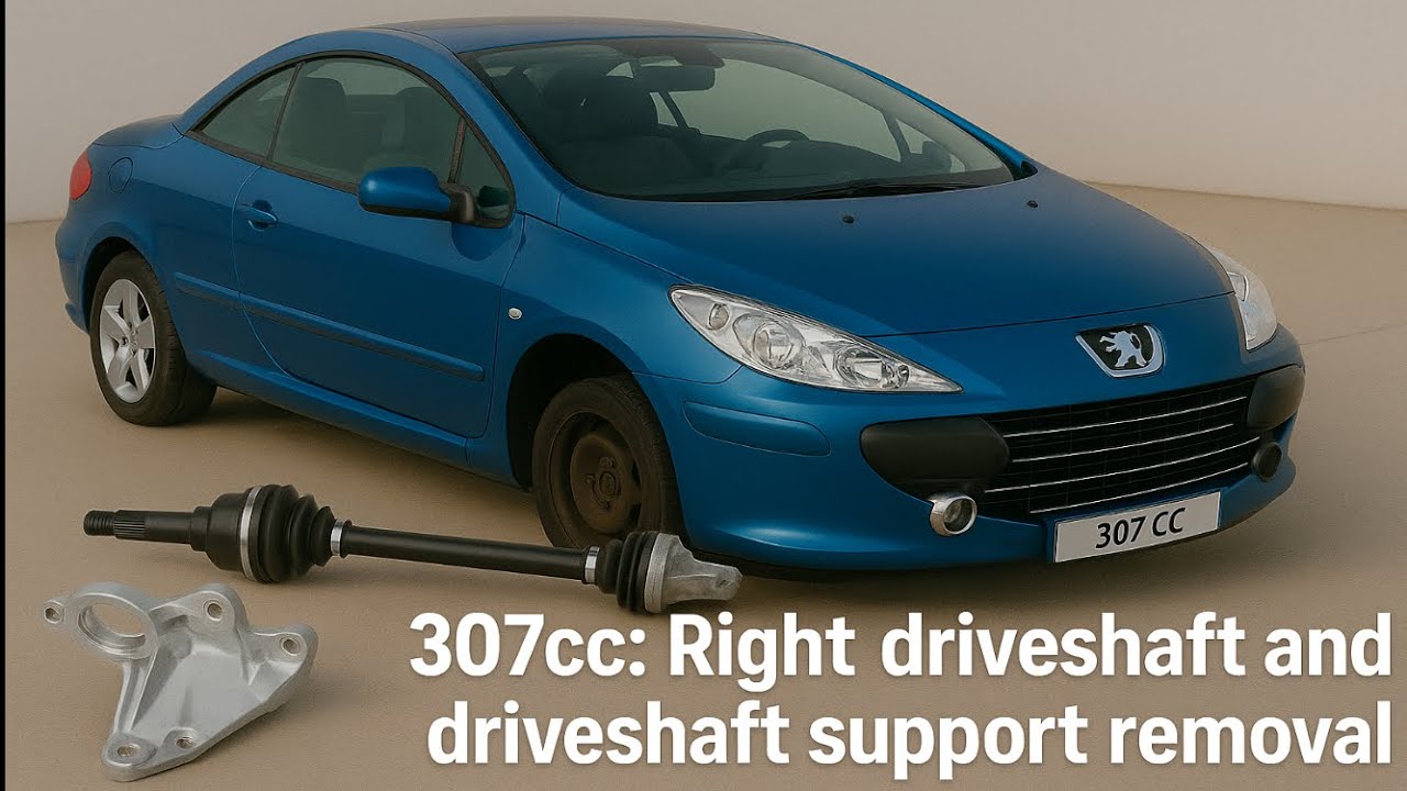 Peugeot 307cc 2.0 HDI: Right driveshaft and driveshaft support removal