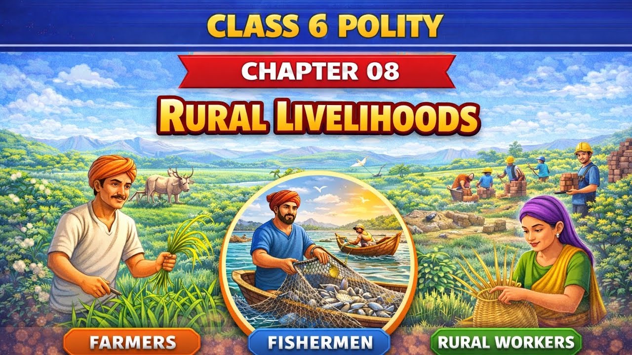 📘 NCERT Class 6 Civics (Polity) | Chapter 8 – Rural Livelihoods 🌾👩‍🌾
