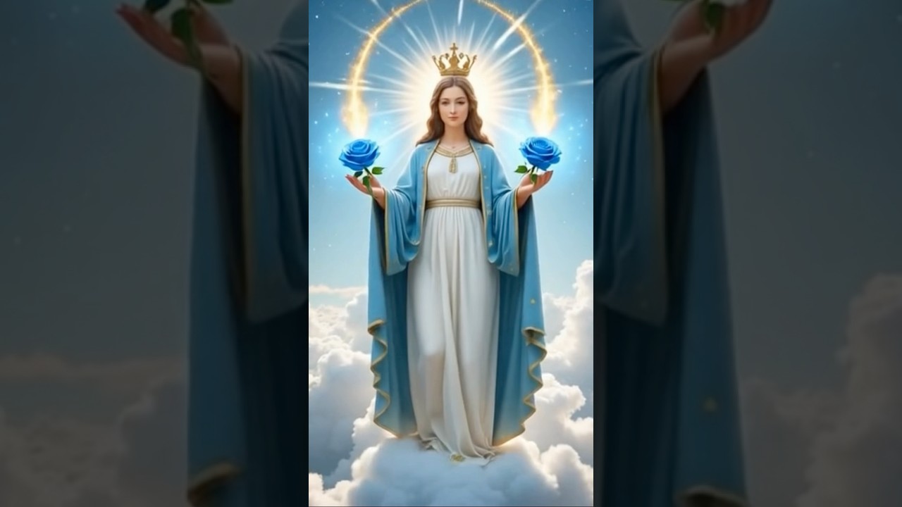 Heavenly Virgin Mary Floating Above the Clouds | Divine Peace & Grace Animation ✨ #divinemother