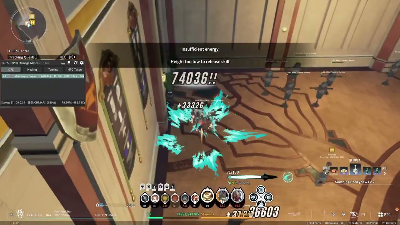 WK Skyward 480K DPS parse with lv140 gear