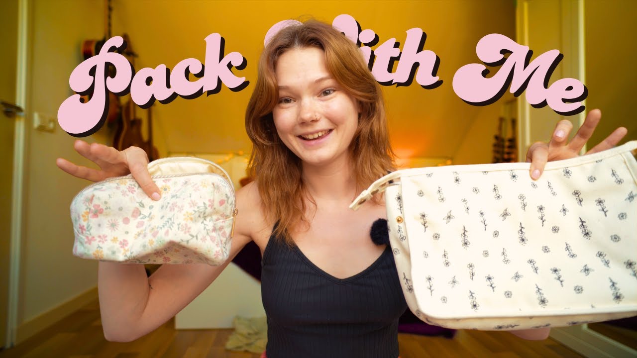 ASMR pack with me (toiletry bag + makeup bag show and tell, soft spoken, rummaging)