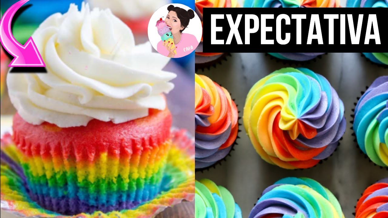 CUPCAKES de ARCOIRIS (rainbow): Expectativa vs realidad- Caro Trippar