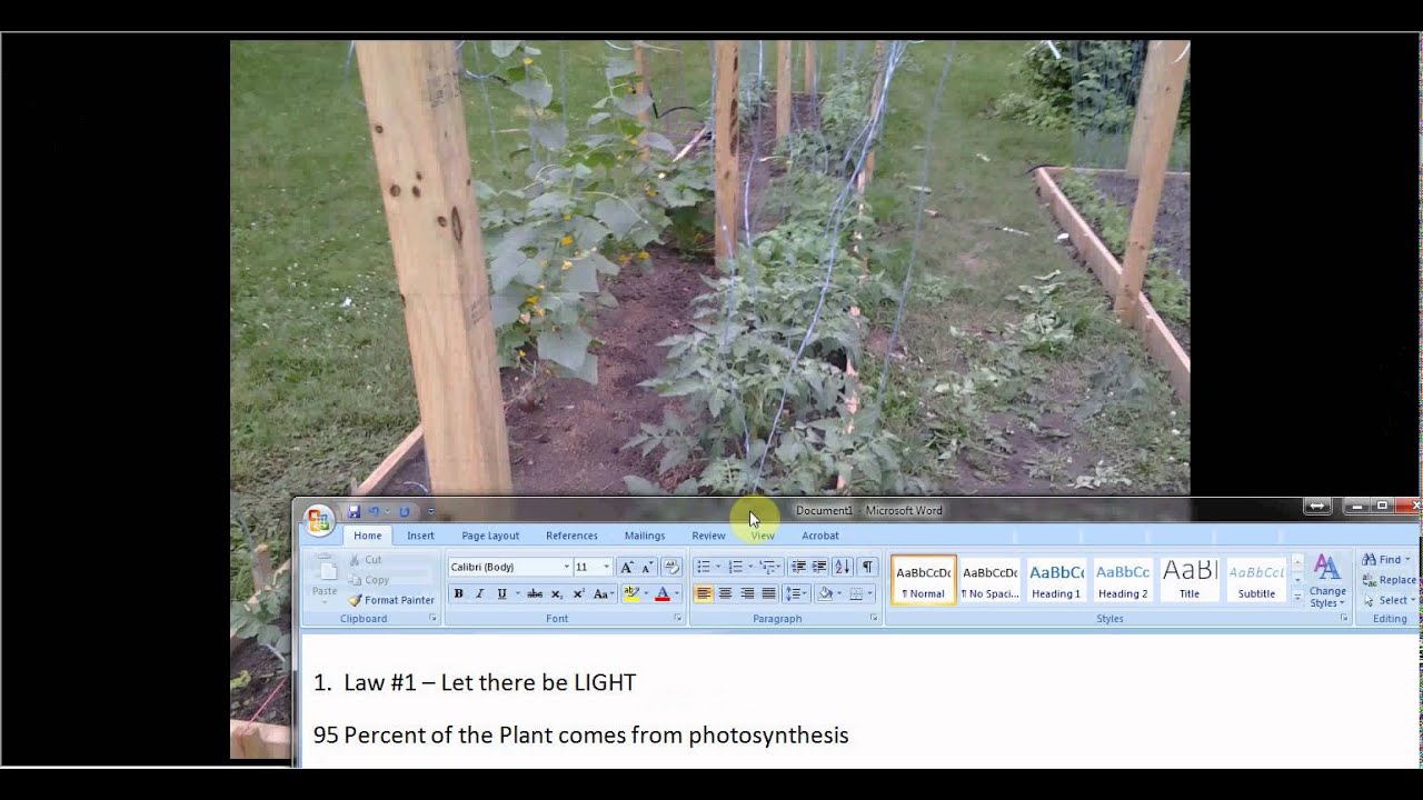 Mittleider Gardening: The 6 Laws of Plant Growth - Law Number 1