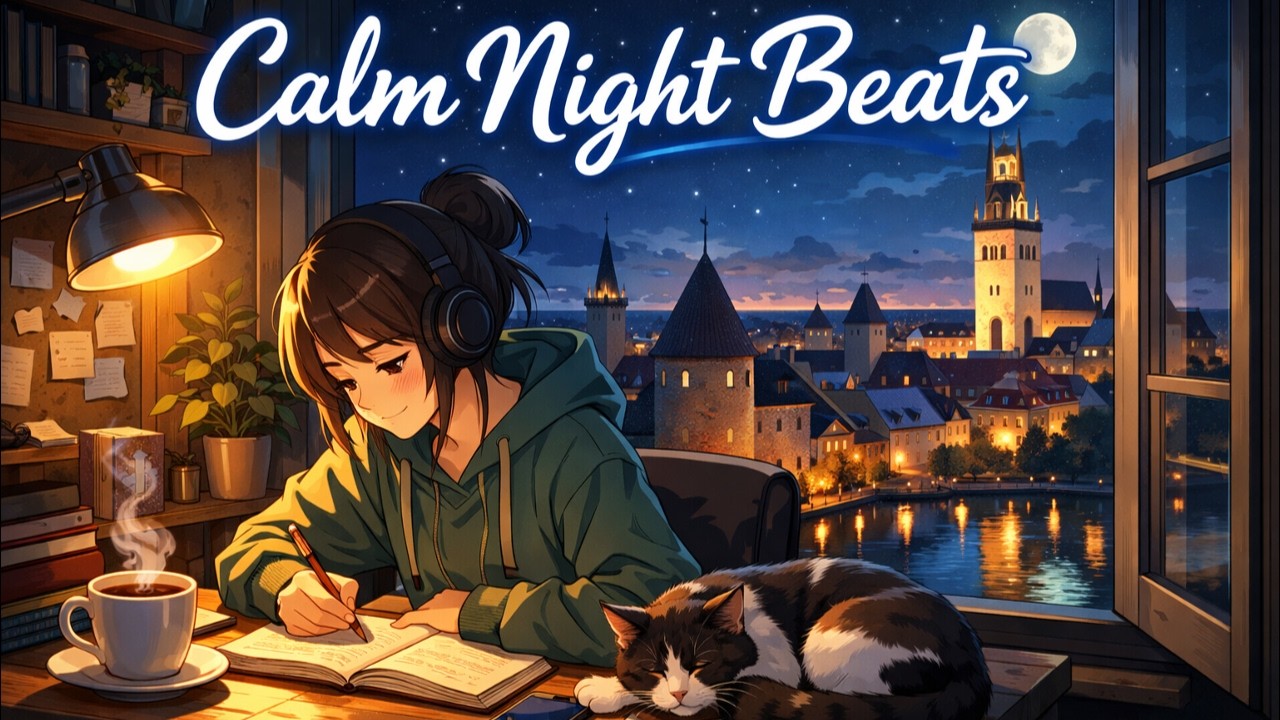 Calm Night Beats - 1 Hour of Relaxing Lofi for Studying, Working & Deep Focus | Chill Night Vibes