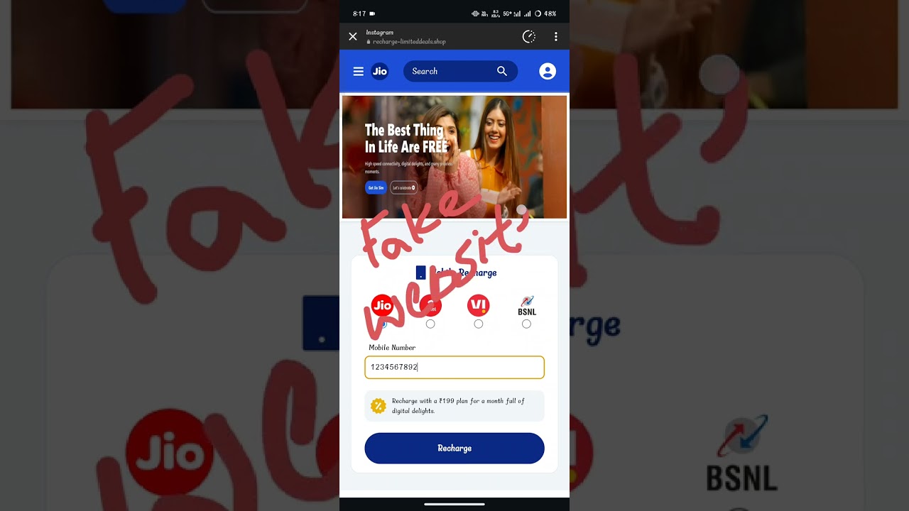 @sainithintech @TechFactsRafee Recharge F@ke Alert | F@ke Website for Recharge | latest $&copy;@M