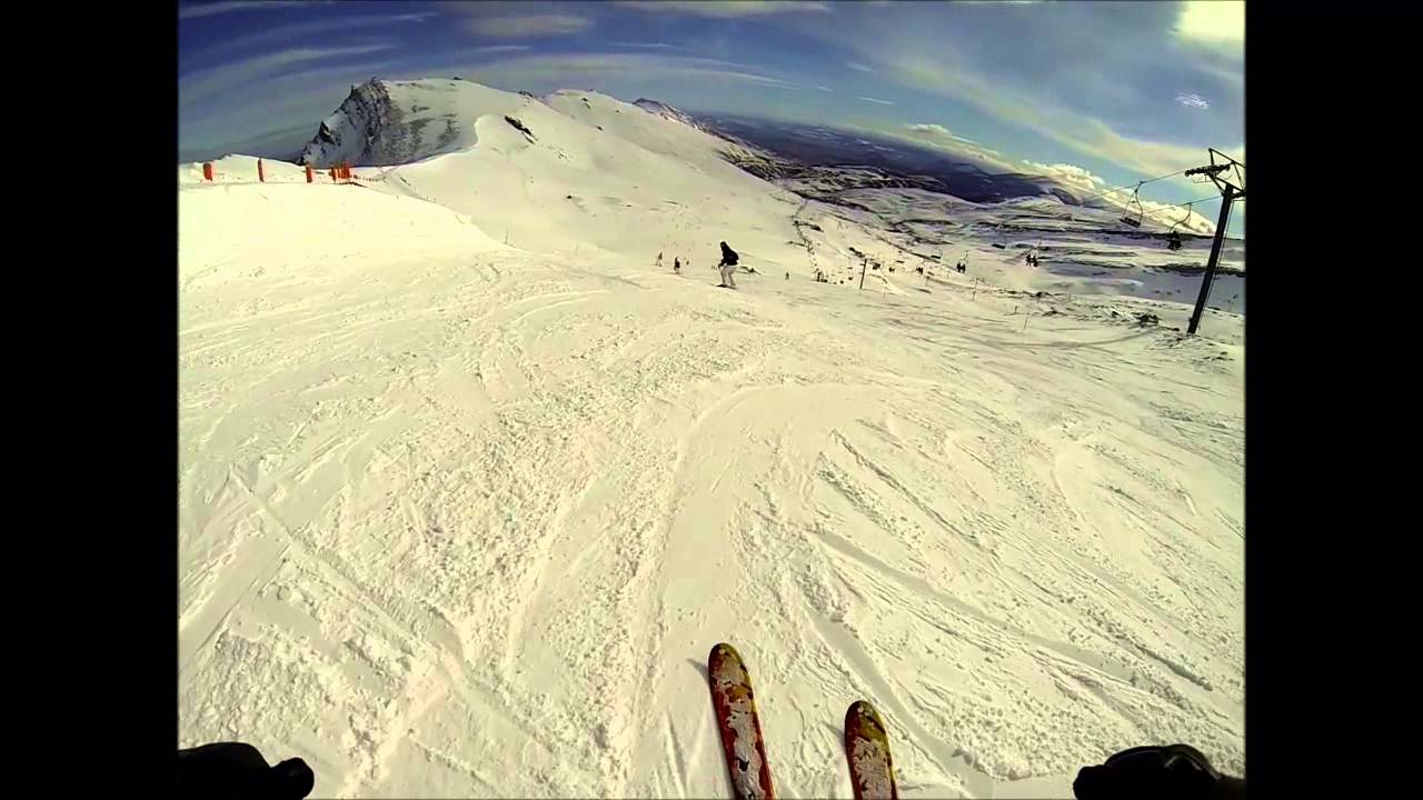 Alto Campoo bajada Pico Tres Mares nieve dura