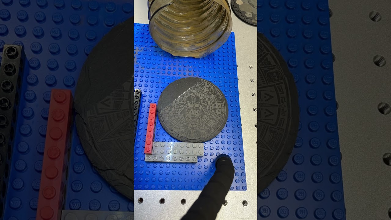 Making slate coasters.  50w JPT fiber laser #fiberlaser #laserengraving