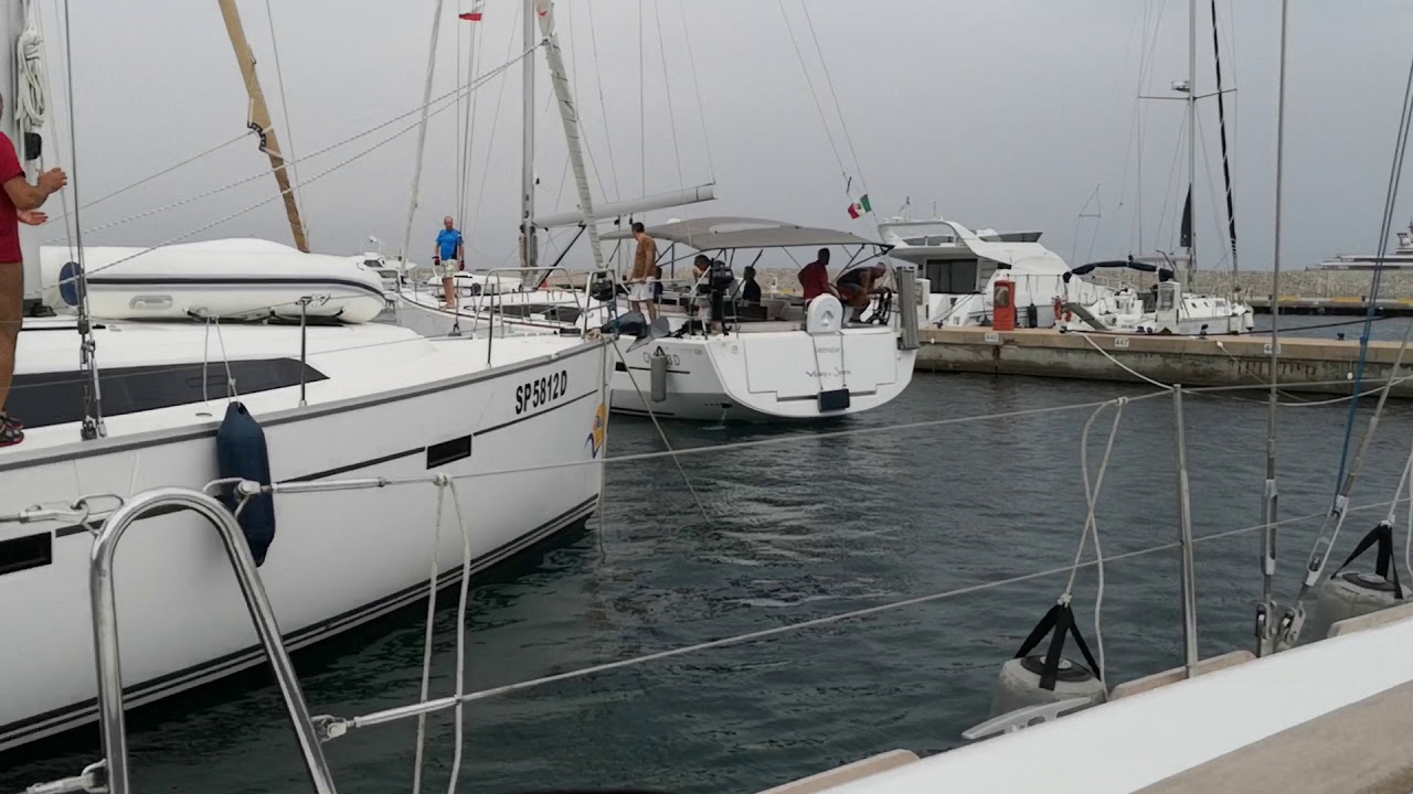 Docking in Sardegna, with almost no wind but too fast