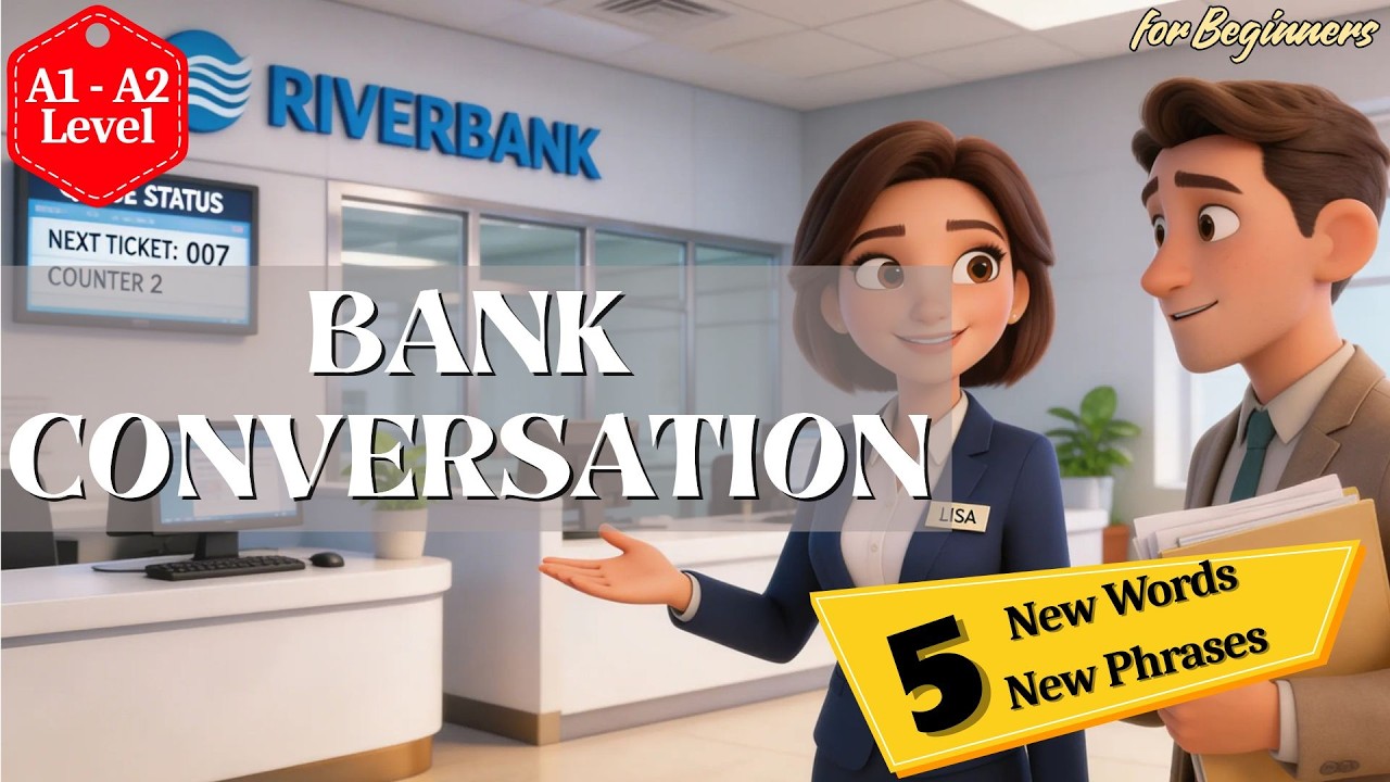 Bank English Conversation | How to Open a Bank Account #english #simpleenglish #slowenglish #podcast