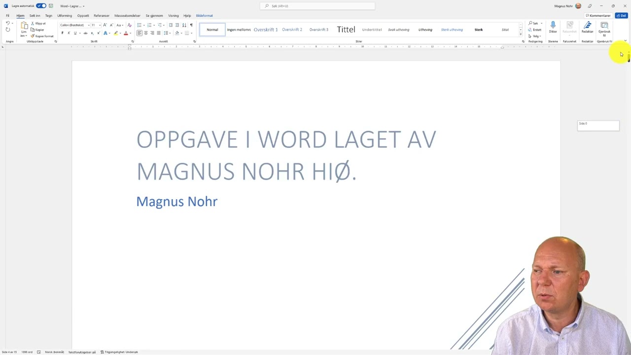 Innholdsfortegnelse i Word