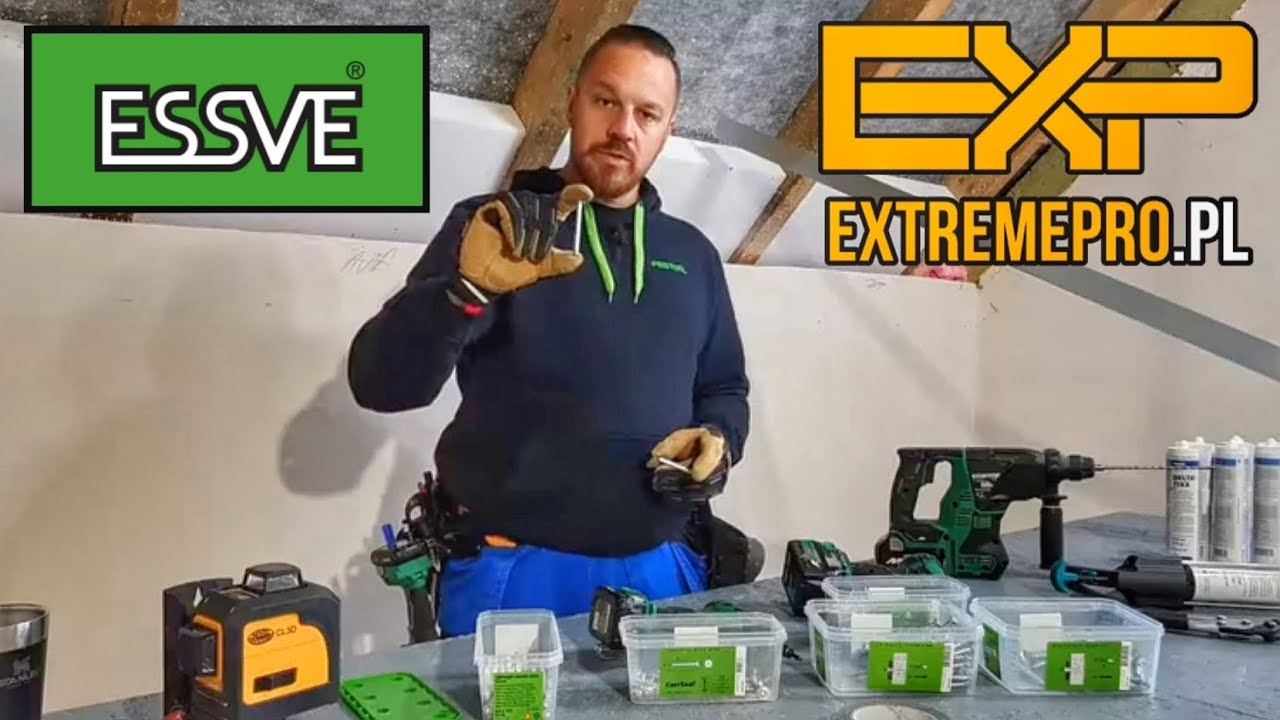 Wkręty do betonu ESSVE - montaż profili UD i Flex