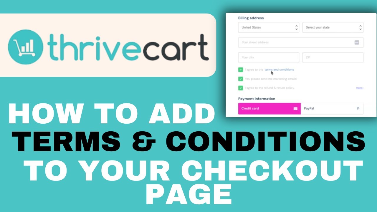 Как добавить блок &laquo;Условия и положения&raquo; на страницу оформления заказа в ThriveCart