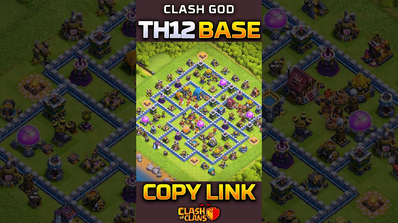 TH12 HYBRID BASE LAYOUT 2025!🏆 (clash of clans) #th12base