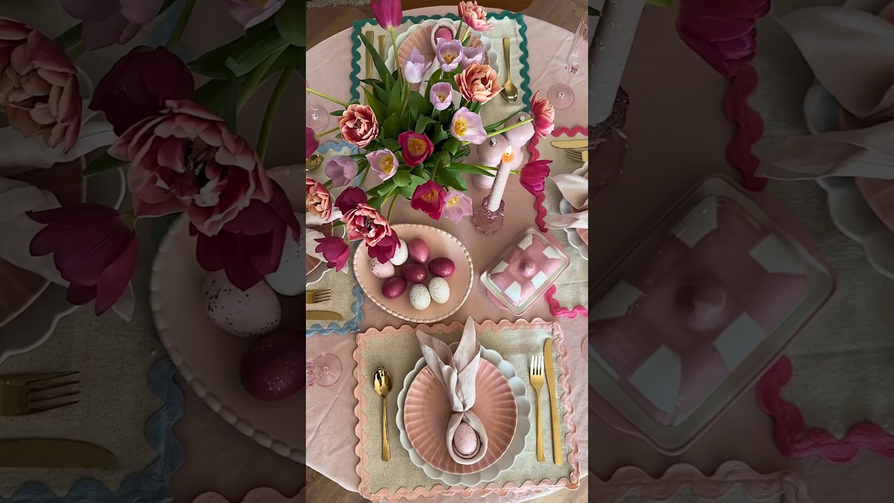 My Easter table setting 🐰✨ #tablestyling #tablesetting #easter