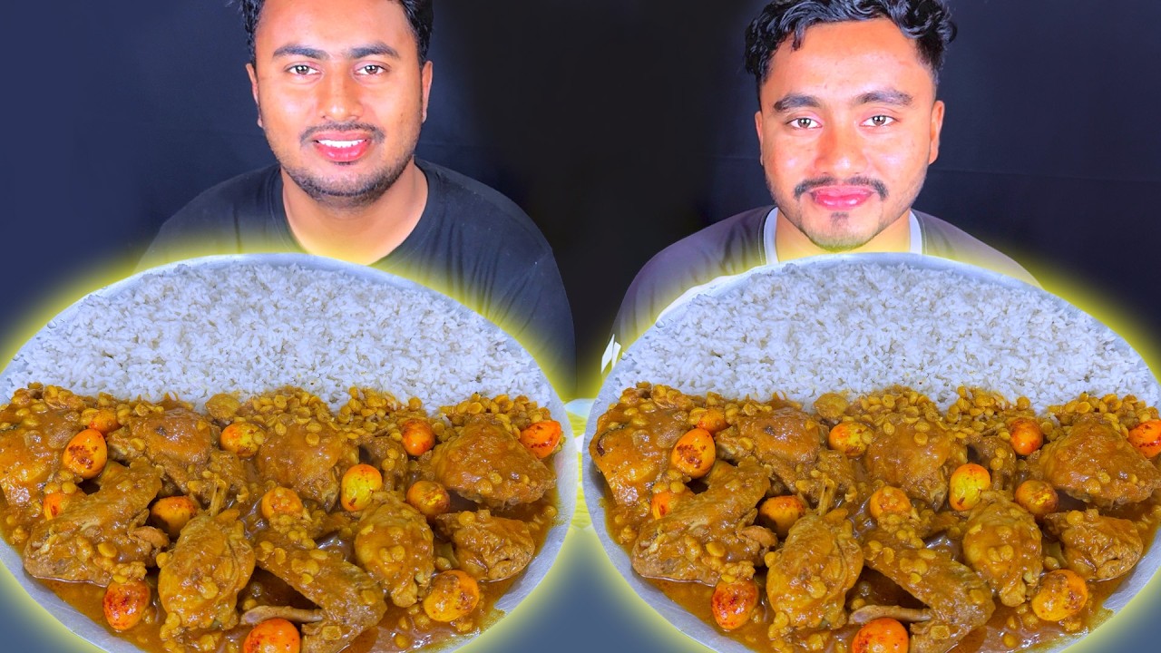 SPICY CHICKEN CURRY WITH RICE EATING CHALLENGE || EATING COMPETITION
